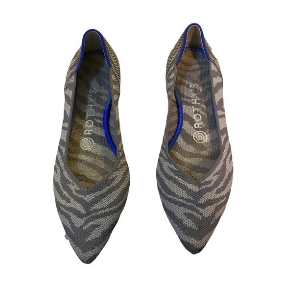 Rothy's Shoes - Rothy’s Gray Animal Print Pointed Toe Flats Sz 7